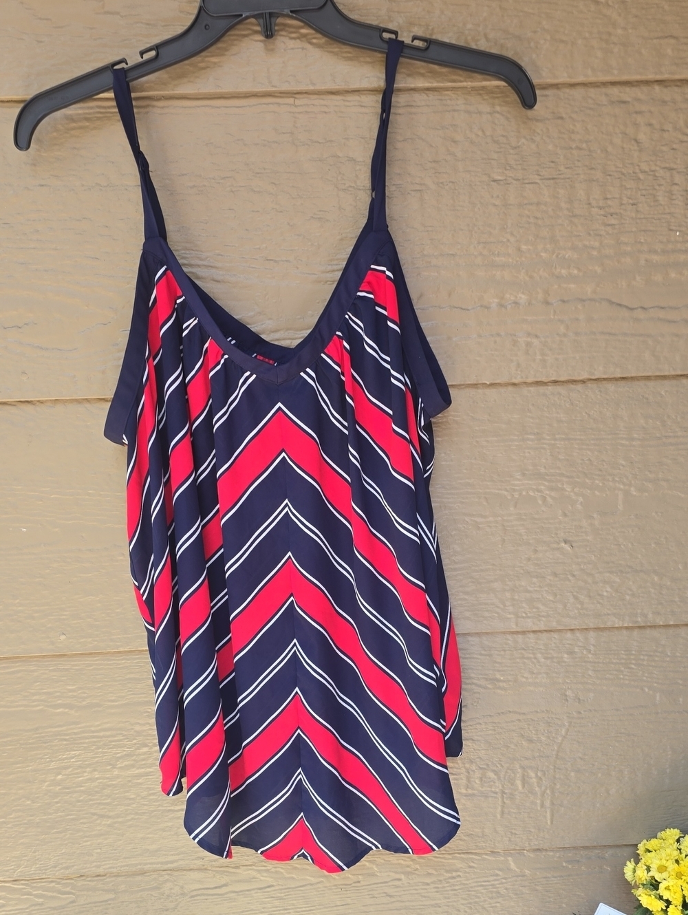 torrid red white blue crepe cami 2x